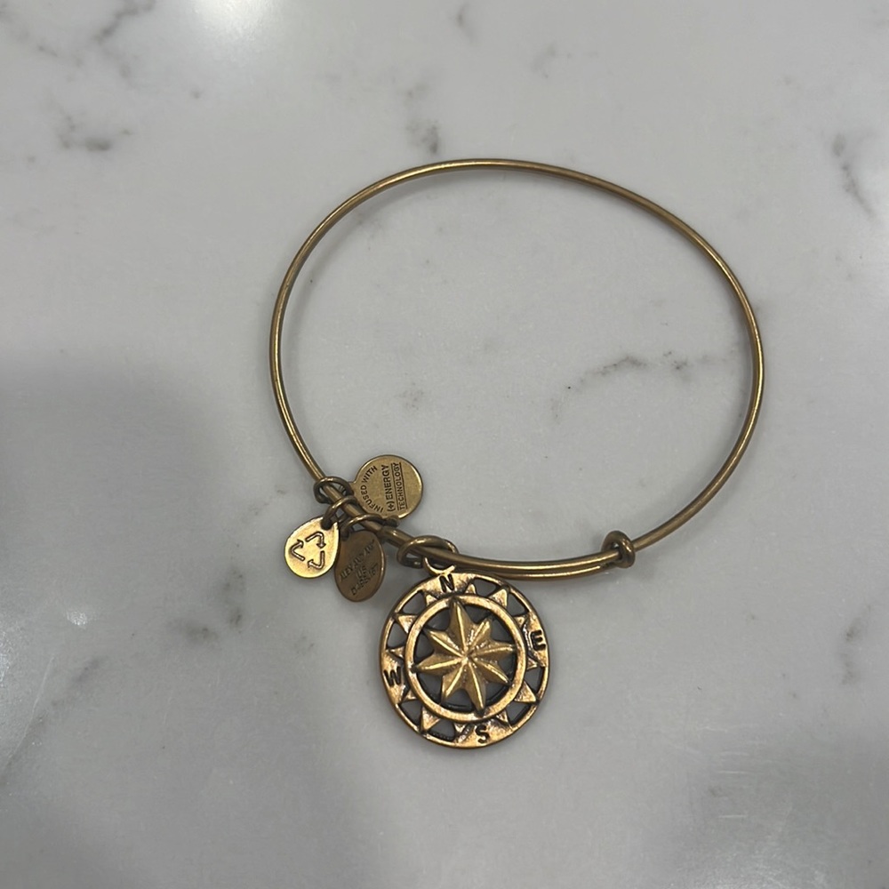 Alex and ani gold compass bracelet